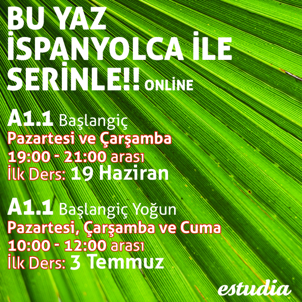 BU YAZ İSPANYOLCA İLE SERİNLE!!!