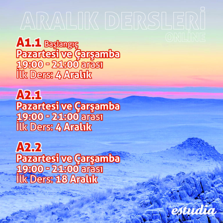 ARALIK DERSLERİ