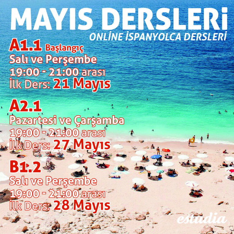 MAYIS DERSLERİ Online İspanyolca Dersleri